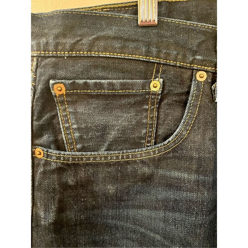 Levi’s 501 Dark Wash Button Fly Jeans sz 38X32 EUC UNWORN - Picture 3 of 8